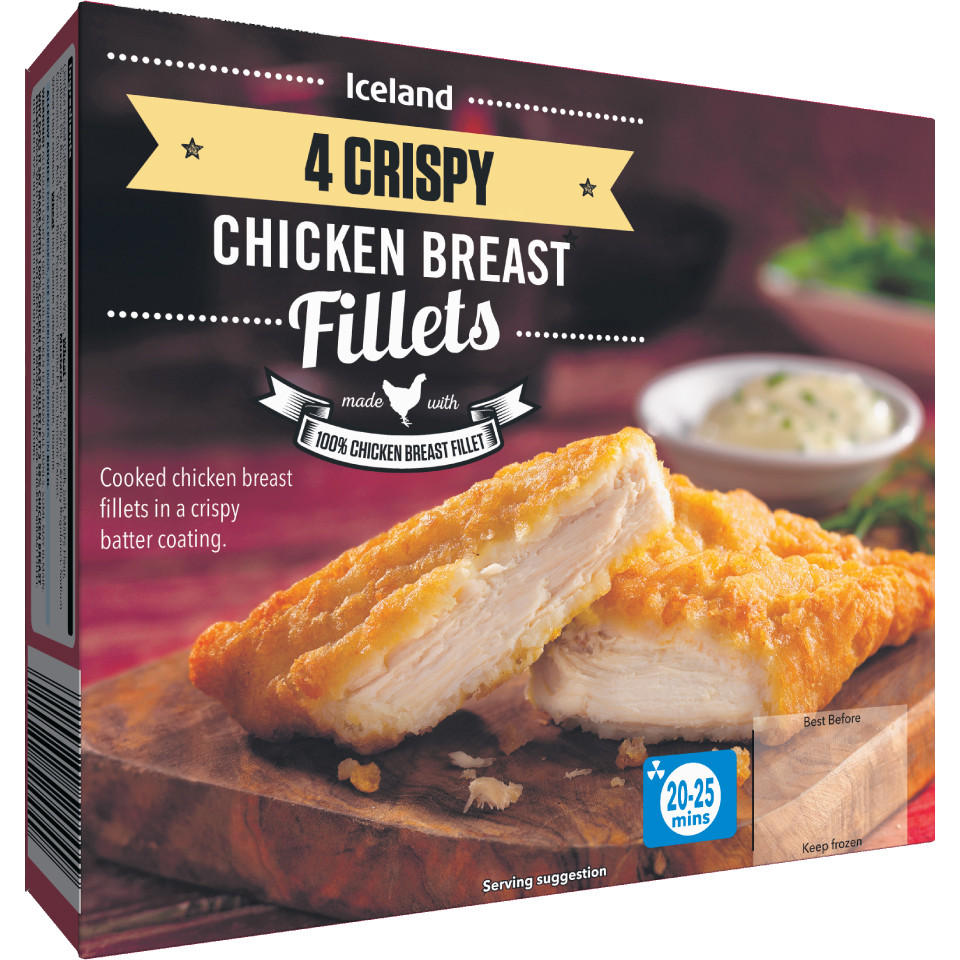 Iceland 4 Crispy Chicken Breast Fillets 400g Breaded & Battered