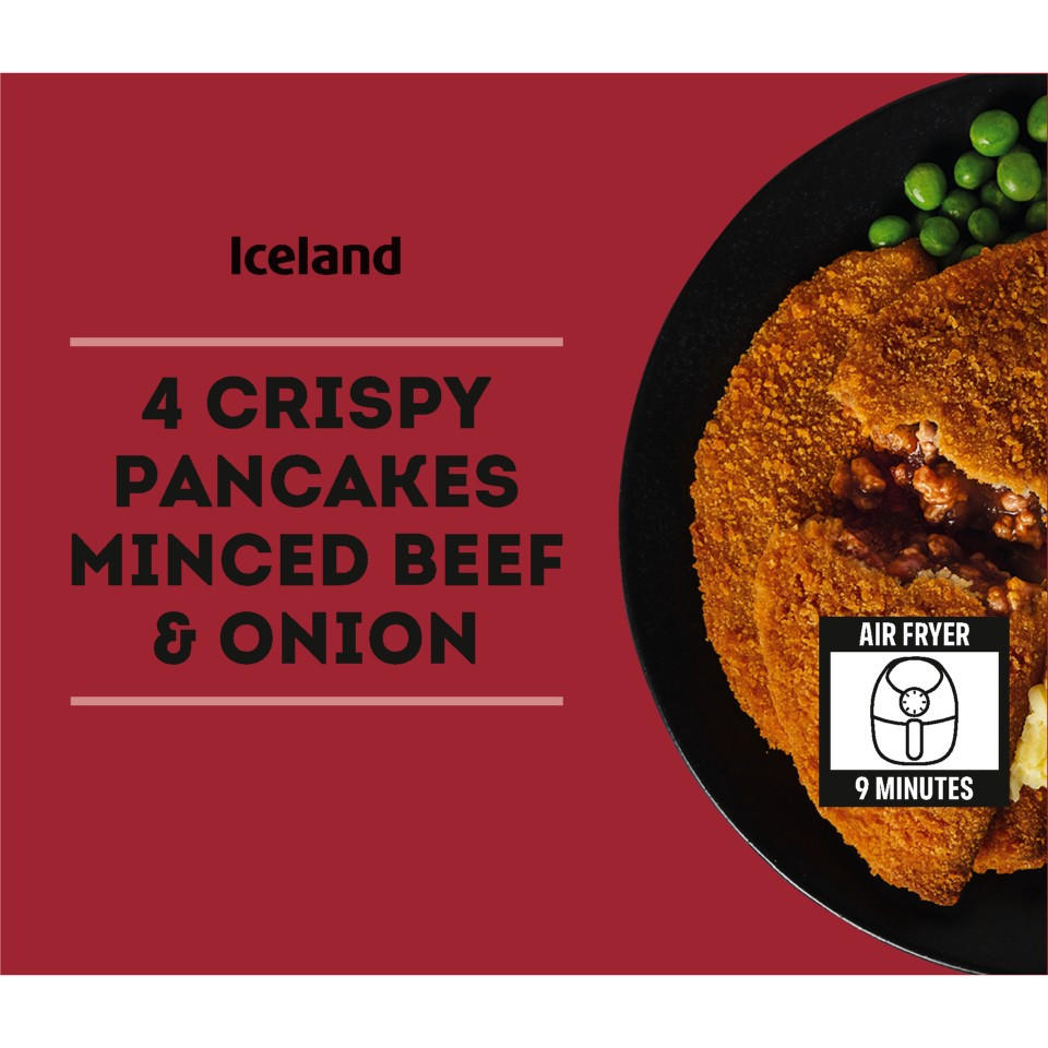 Iceland 4 Crispy Pancakes Minced Beef & Onion 250g Frozen Snacks
