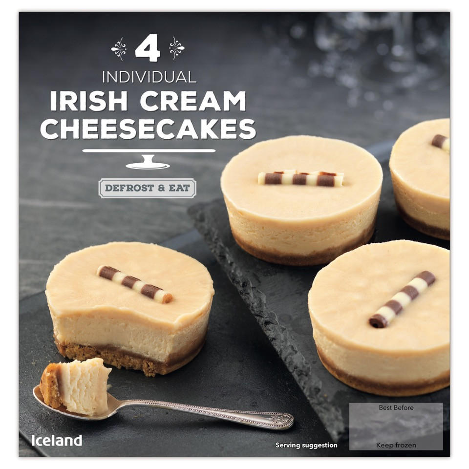 Iceland 4 Individual Irish Cream Cheesecakes 400g Iceland Foods