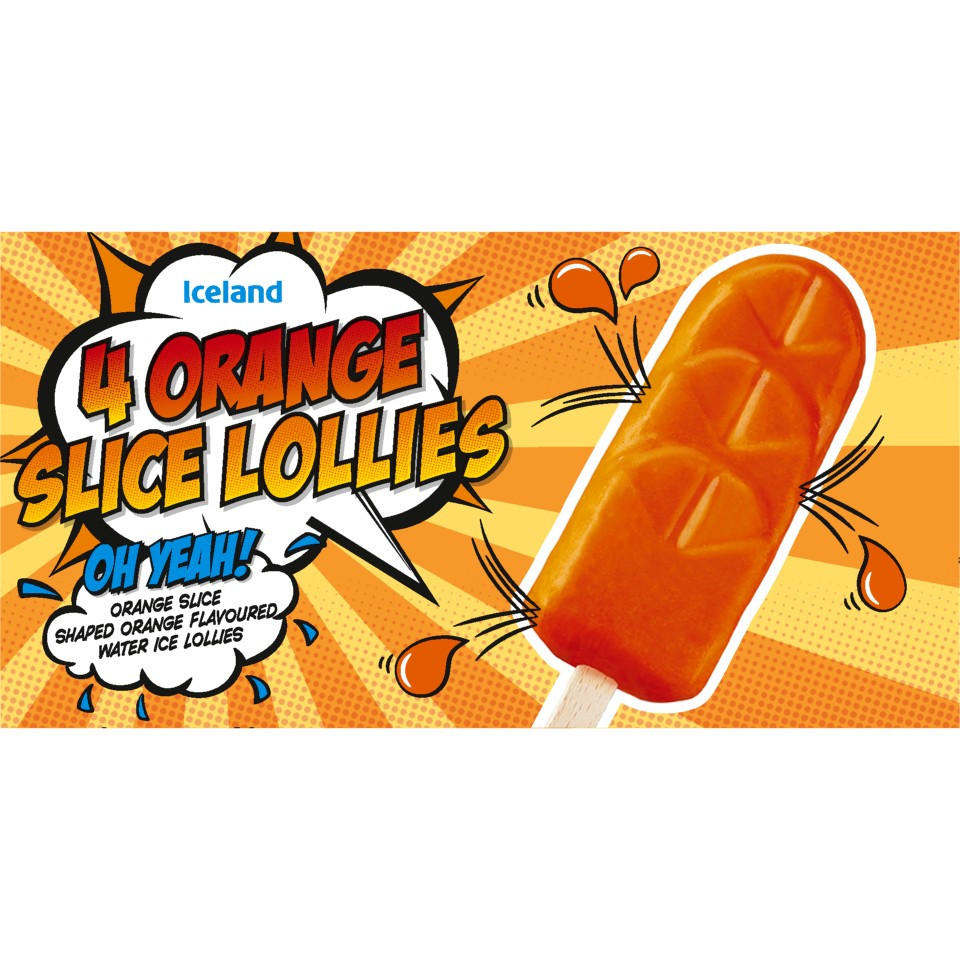 Iceland 4 Orange Slice Lollies 240g Ice Lollies Iceland Foods