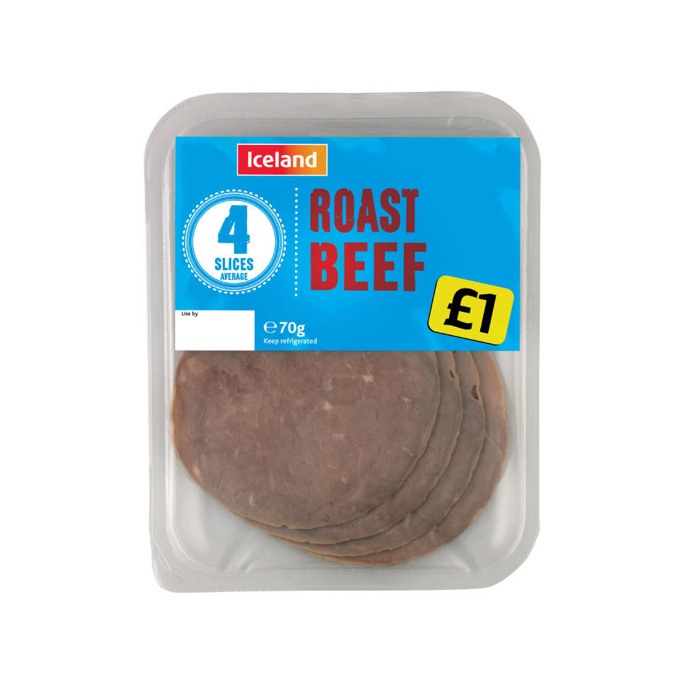 Iceland 4 Roast Beef Slices 70g Beef Iceland Foods