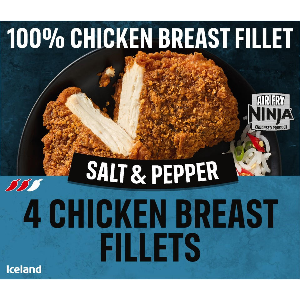 Iceland 4 Salt & Pepper Chicken Breast Fillets 380g Chicken Iceland
