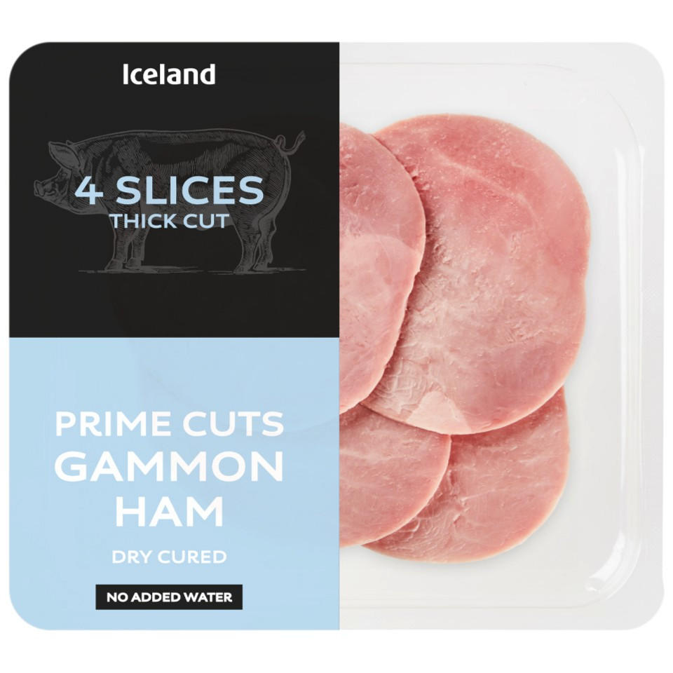 Iceland 4 Slices (Approx.) Thick Cut Prime Cuts Gammon Ham 100g Ham