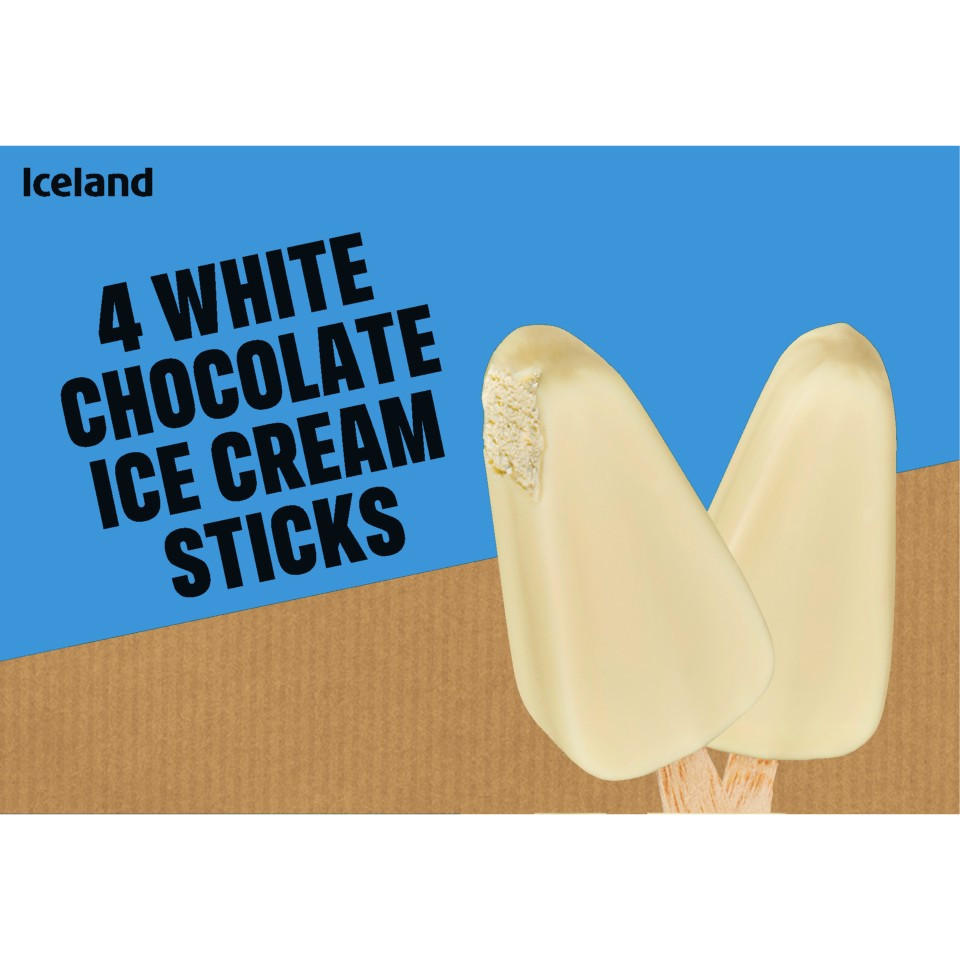 Iceland 4 White Chocolate Ice Cream Sticks 252 g (4 x 63 g) Ice Cream