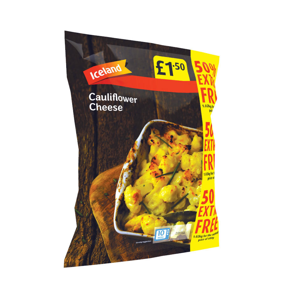 Iceland 50 Extra Free Cauliflower Cheese 1.02Kg Vegetables Iceland