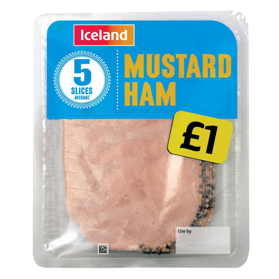 Iceland 5 Mustard Ham Slices 105g Ham Iceland Foods