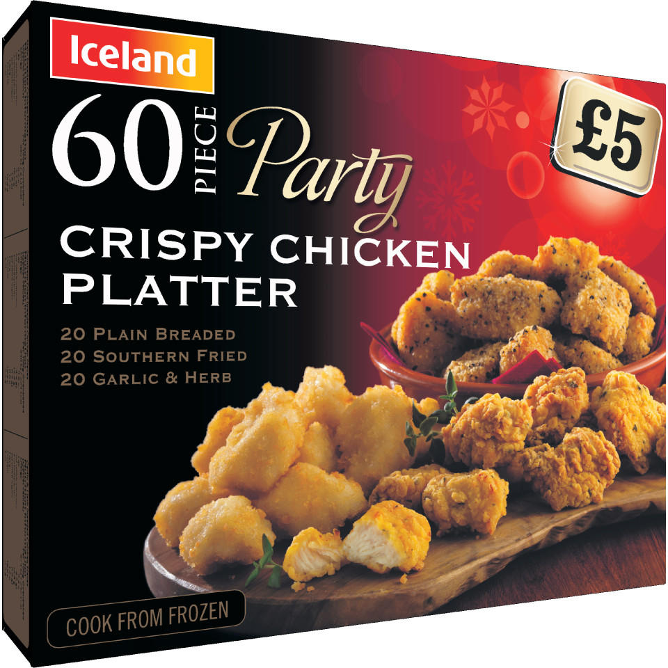 Iceland 60 Piece Crispy Chicken Platter 840g Frozen Party Food