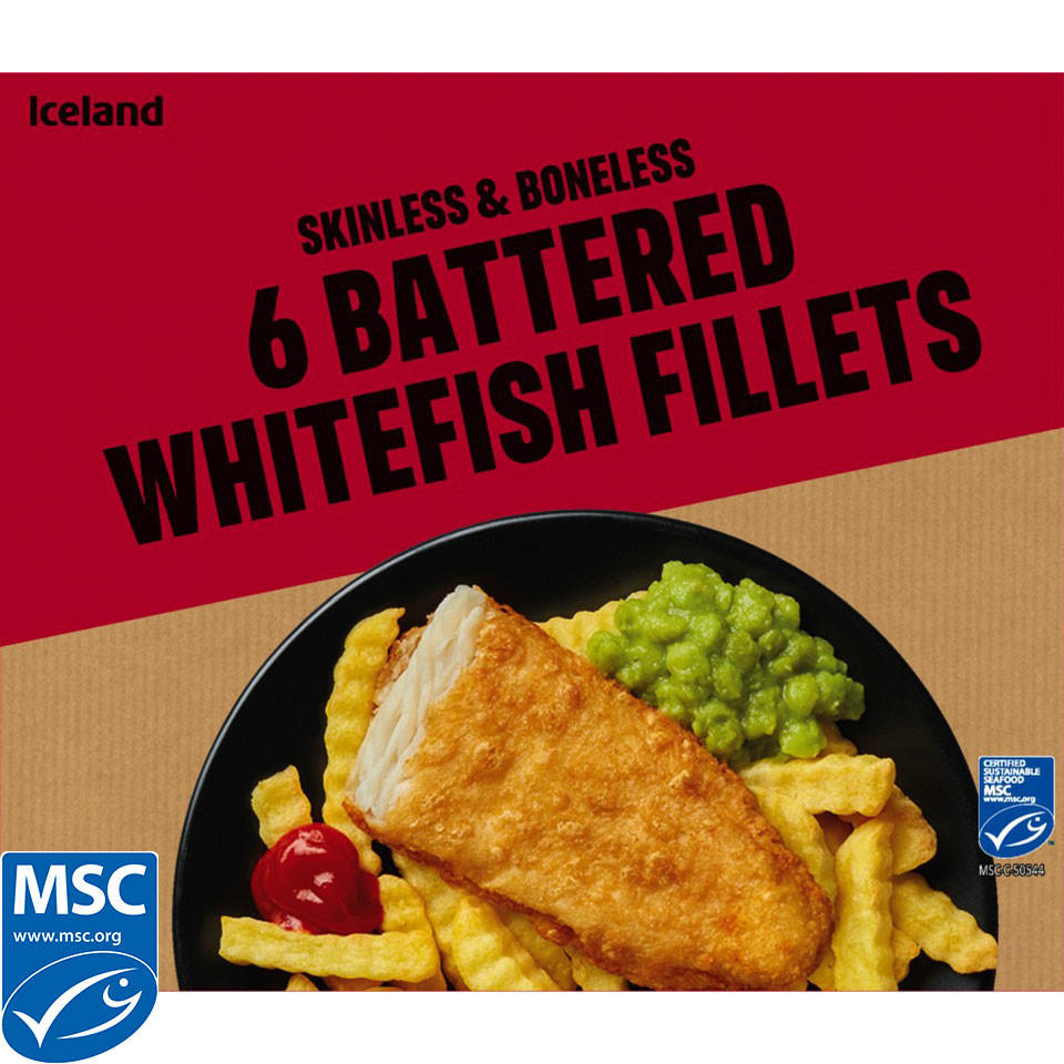Iceland 6 Battered Whitefish Fillets 600g Battered & Breaded Fish