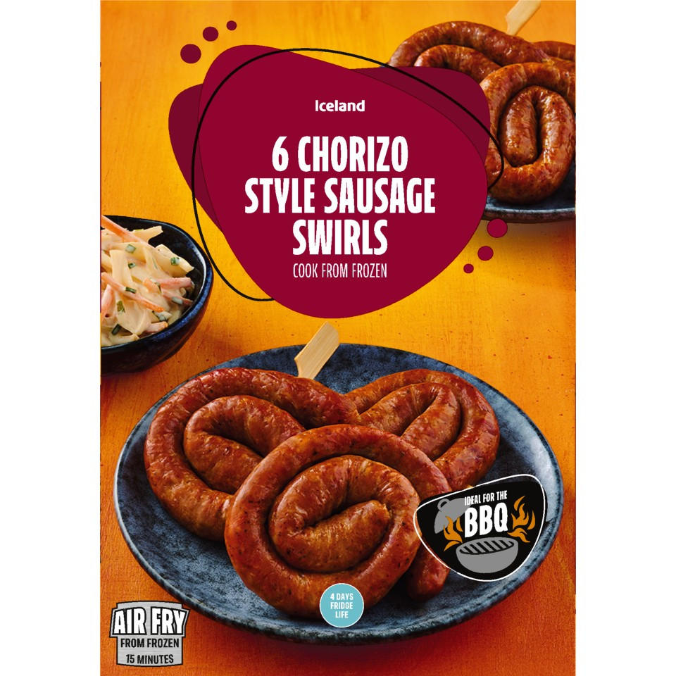 Iceland 6 Chorizo Style Sausage Swirls 480g