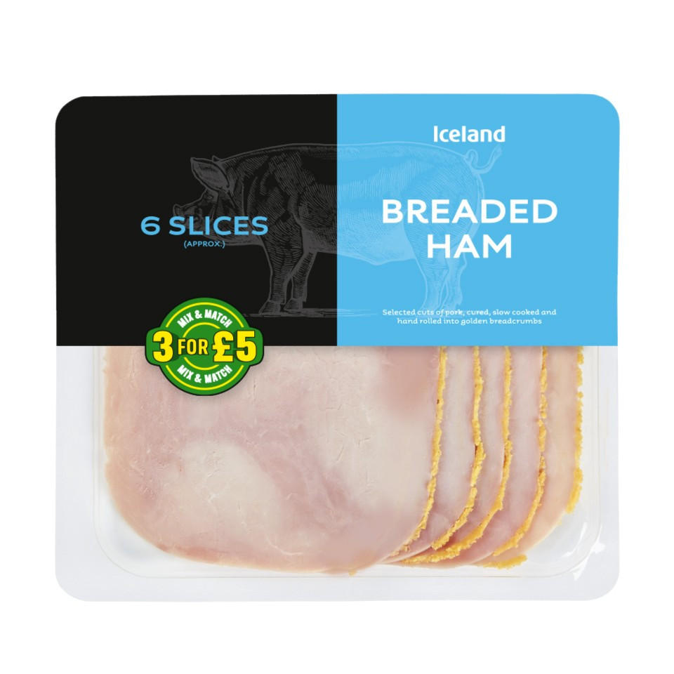 Iceland 6 Slices (approx.) Breaded Ham 100g + 20 Extra Free Ham