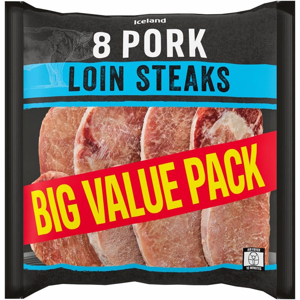 Iceland 8 Pork Loin Steaks 1 kg