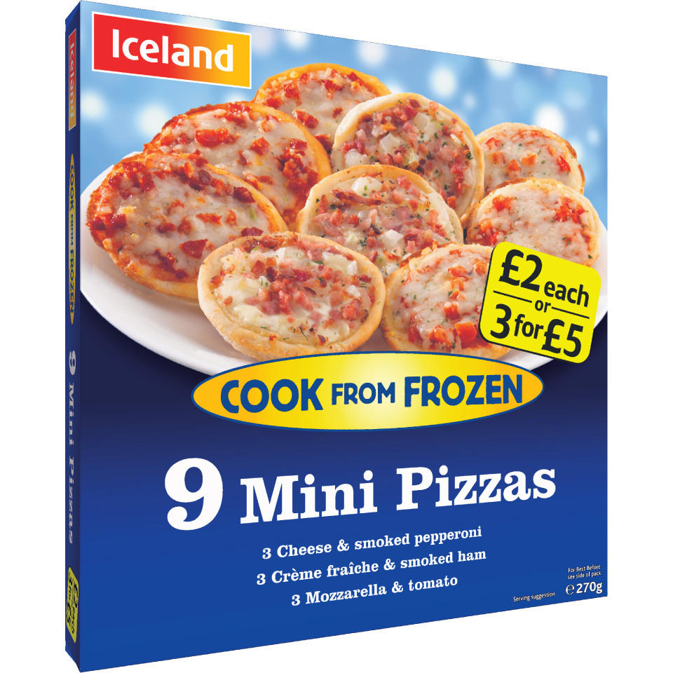 Iceland 9 Mini Pizzas 270g | Frozen Party Food | Iceland Foods