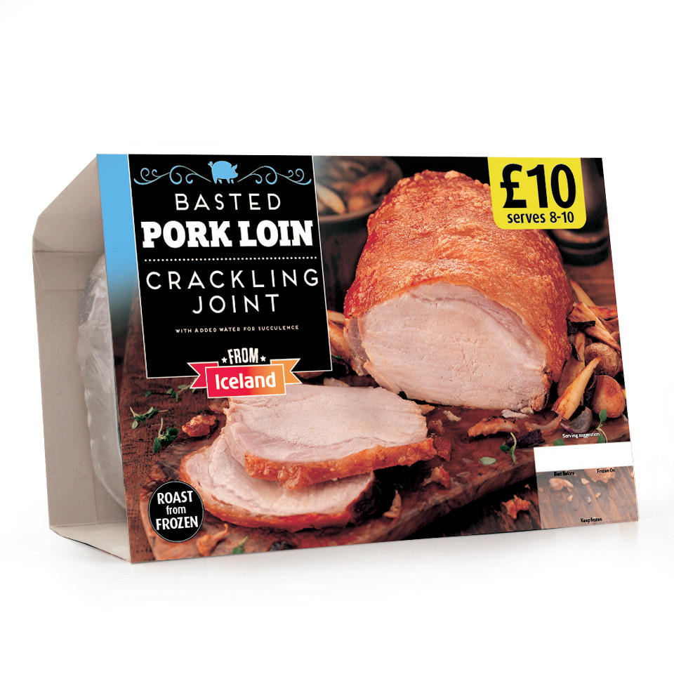 Iceland Basted Pork Loin Crackling Joint 2Kg Pork & Gammon Iceland