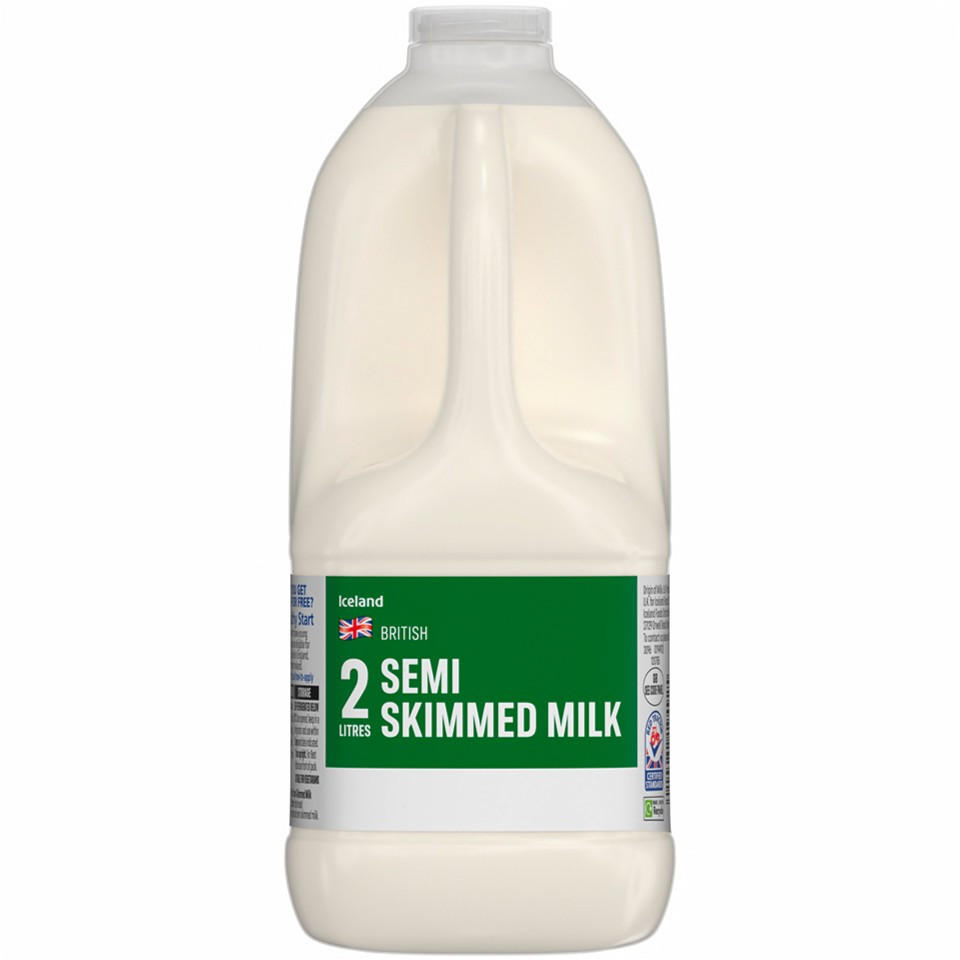 Iceland British Fresh Pasteurised Semi Skimmed Mil | Iceland British ...