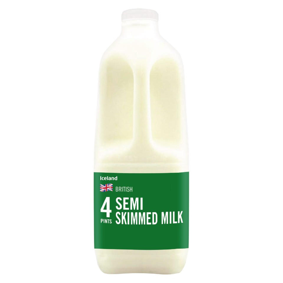 Iceland British Semi Skimmed Milk Pints 2.272L Milk Iceland Foods