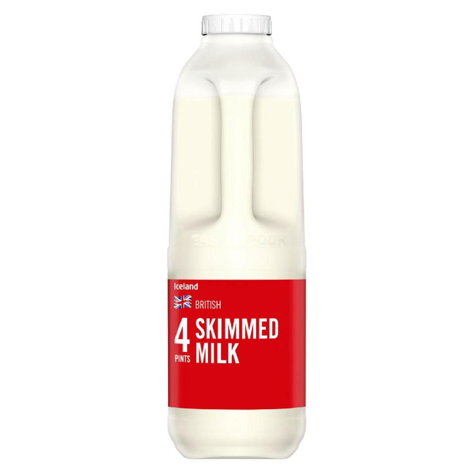 Iceland Skimmed 4 Pints 2.272L | Milk | Foods
