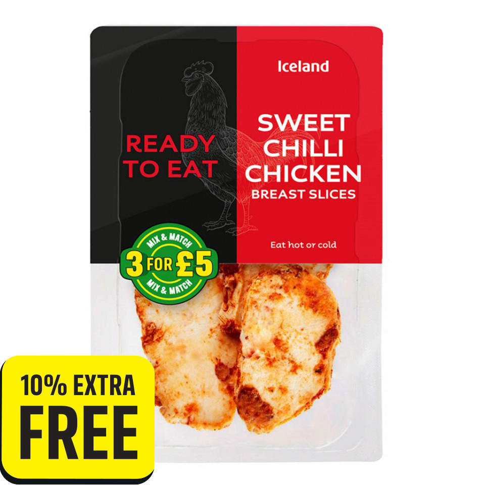 Iceland Ready to Eat Sweet Chilli Chicken Breast Slices 180g Chicken