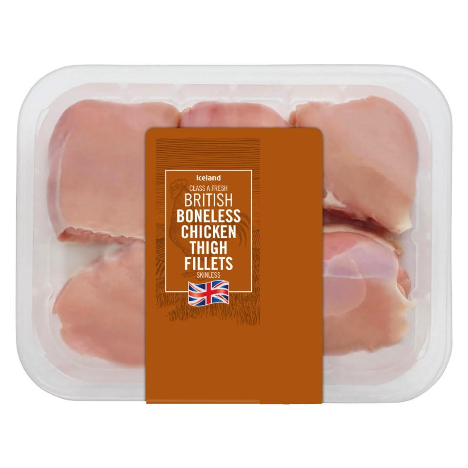 Iceland Class A Fresh British Boneless Chicken Thigh Fillets Skinless 500g Chicken And Turkey