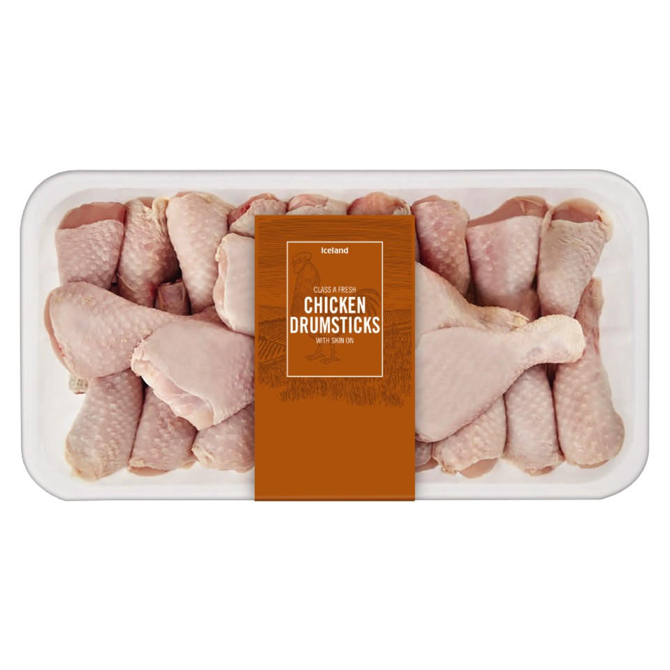 Iceland Class A Fresh Chicken Drumsticks with Skin on 1.9kg