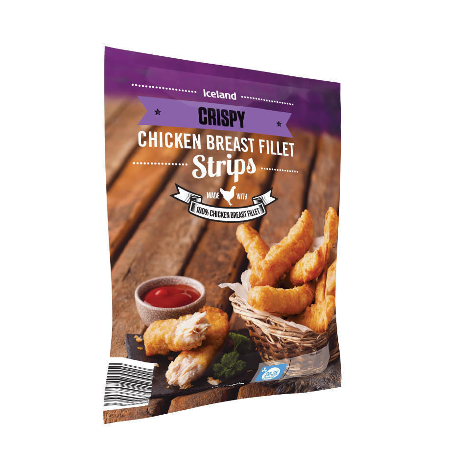 Iceland Crispy Chicken Breast Fillet Strips 300g Breaded & Battered Chicken Iceland Foods