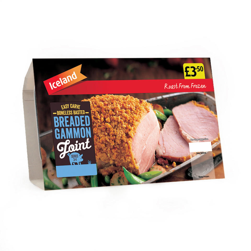 Iceland Easy Carve Boneless Basted Breaded Gammon Joint 630g Pork
