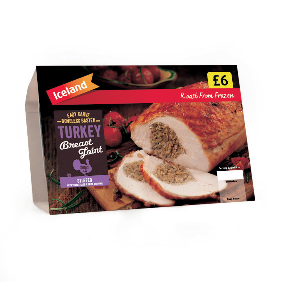 Iceland Easy Carve Boneless Basted Turkey Breast Joint Stuffed with