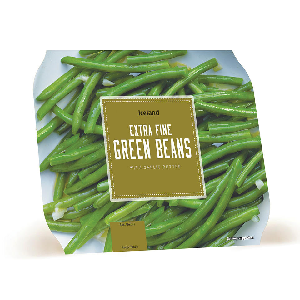 Iceland Extra Fine Green Beans with Garlic Butter 250g Vegetables Iceland Foods