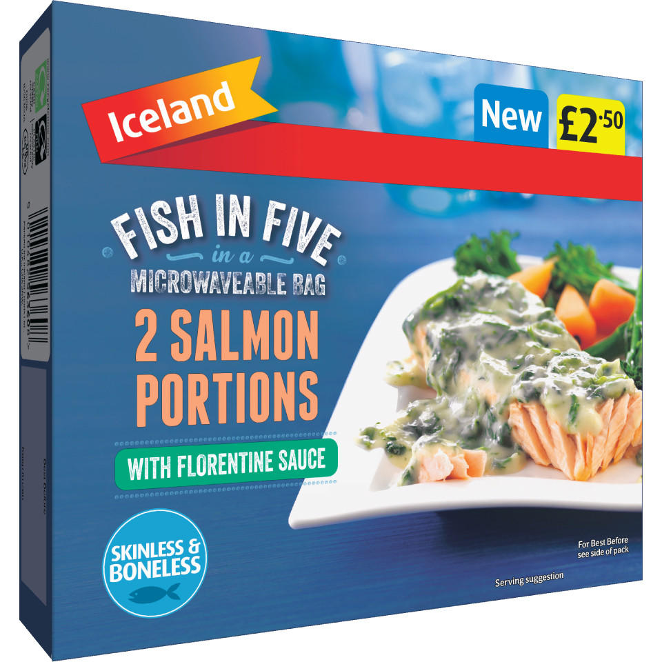 Iceland Fish in Five 2 Salmon Portions with Florentine Sauce 360g