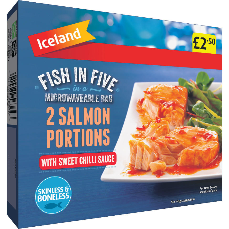 Iceland Fish in Five 2 Salmon Portions with Sweet Chilli Sauce 260g
