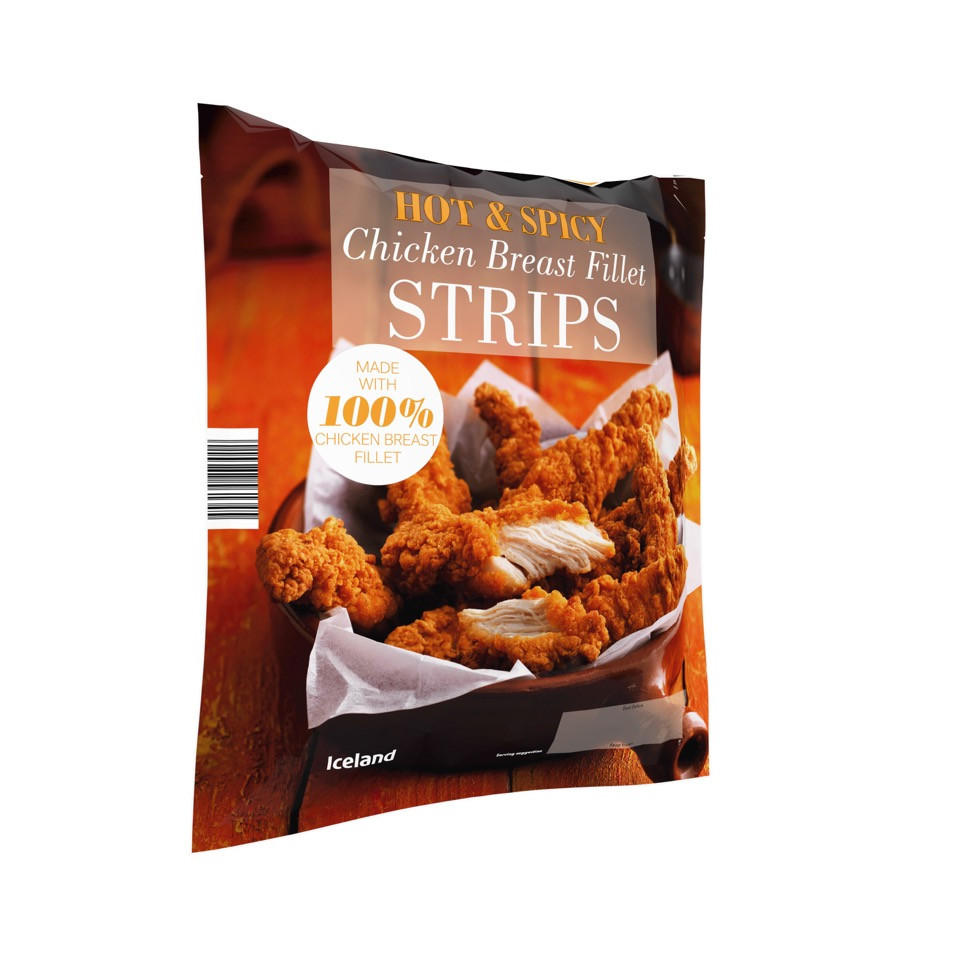 Iceland Hot & Spicy Chicken Breast Fillet Strips 650g Breaded