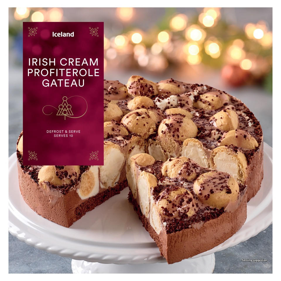 Iceland Irish Cream Profiterole Gateau 780g Desserts Iceland Foods