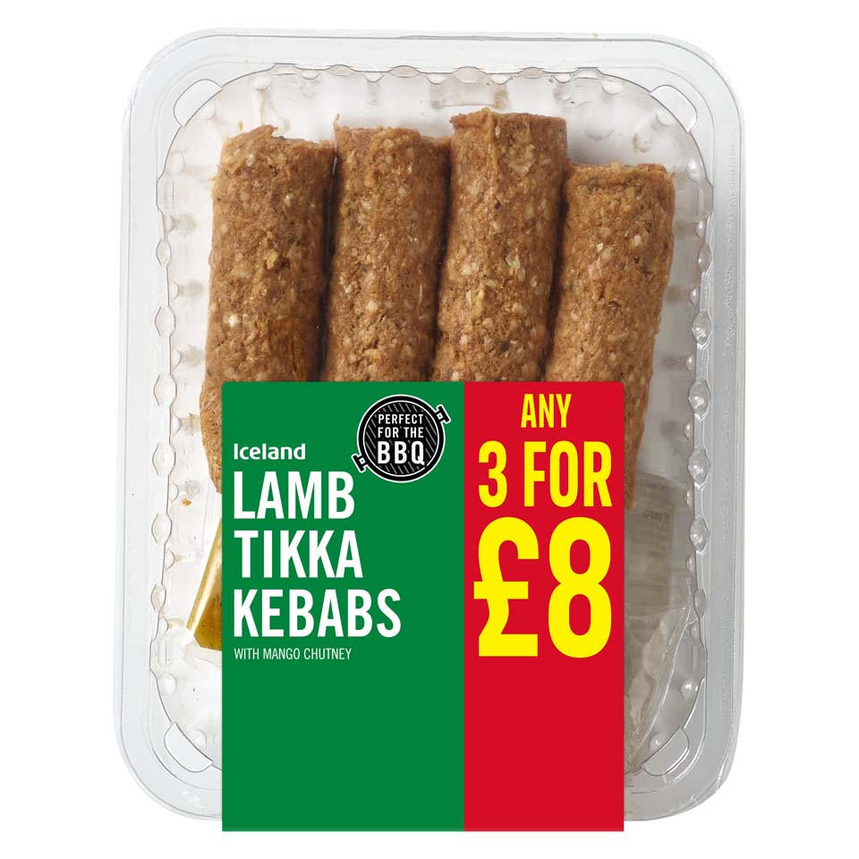 Iceland Lamb Tikka Kebabs with Mango Chutney Lamb Iceland Foods