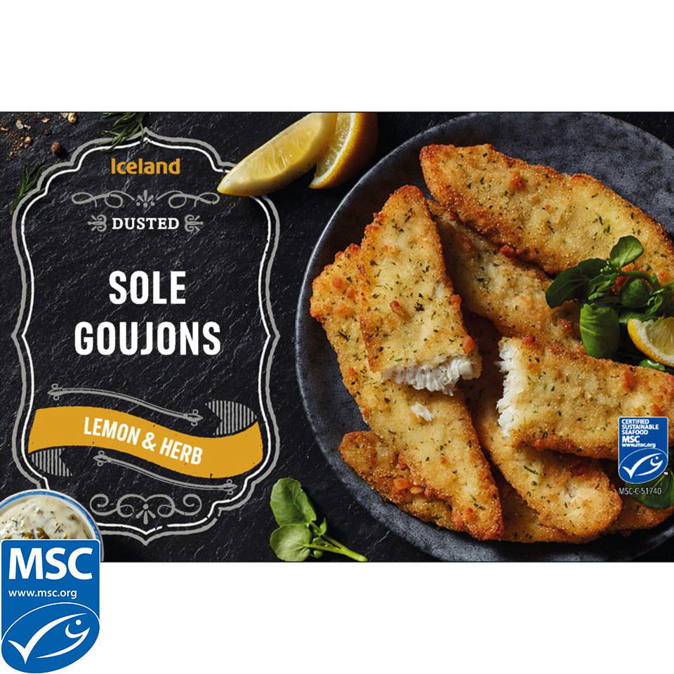 Iceland Lemon and Herb Sole Goujons 300g Battered & Breaded Fish