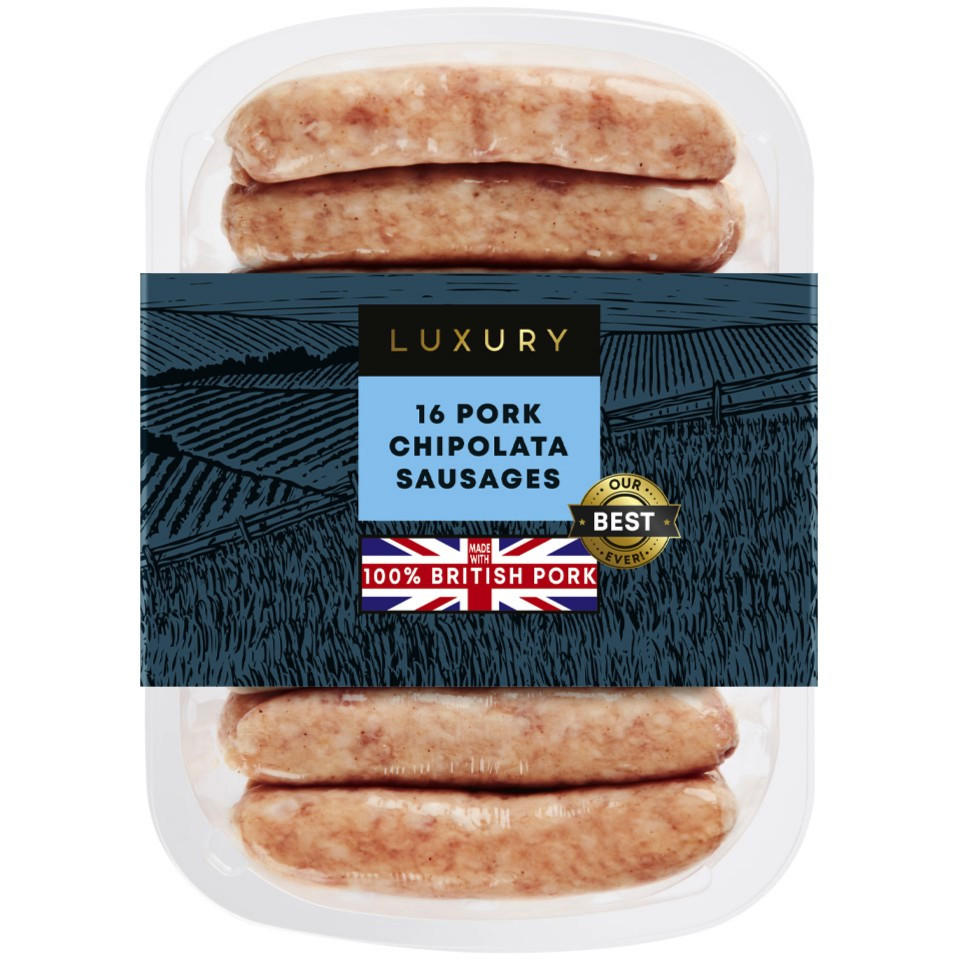 Iceland Luxury 16 Pork Chipolata Sausages 454g Sausages Iceland Foods