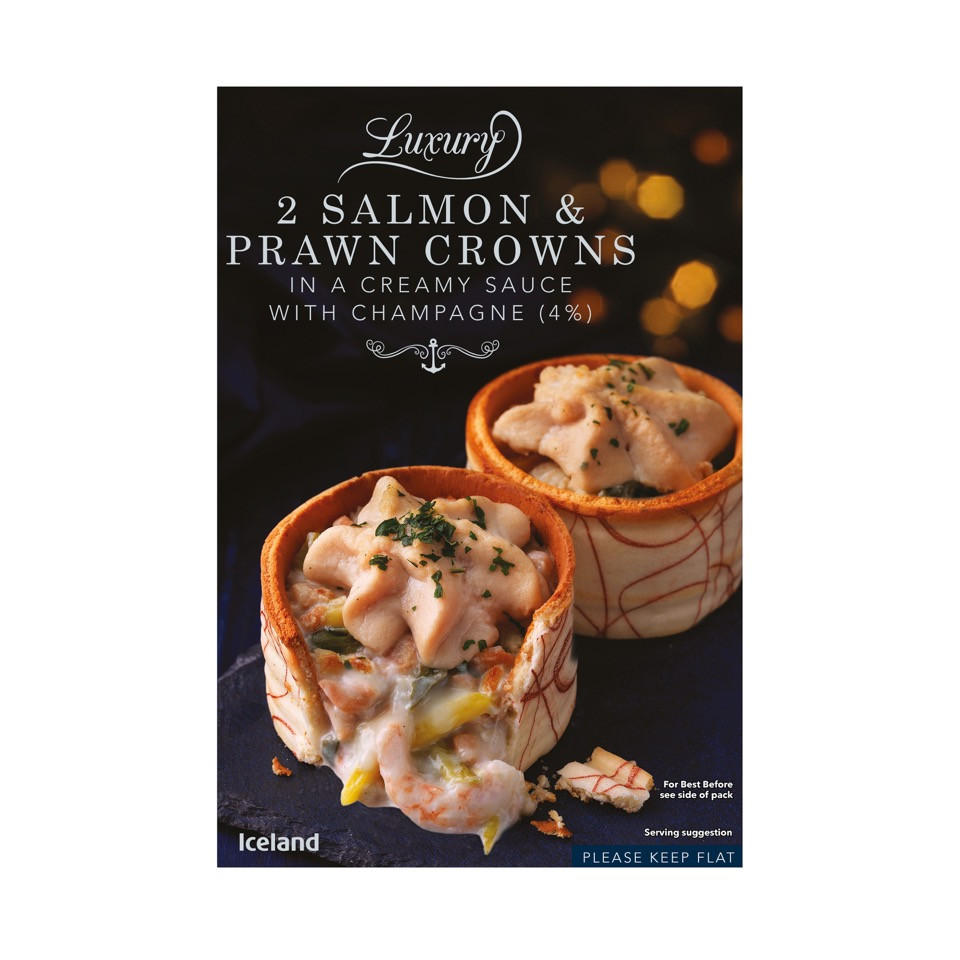 Iceland Luxury 2 Salmon & Prawn Crowns in a Creamy Sauce with Champagne