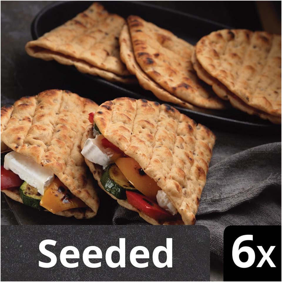 Iceland Luxury 6 Seeded Folded Flatbreads 210g Indian & Mediterranean