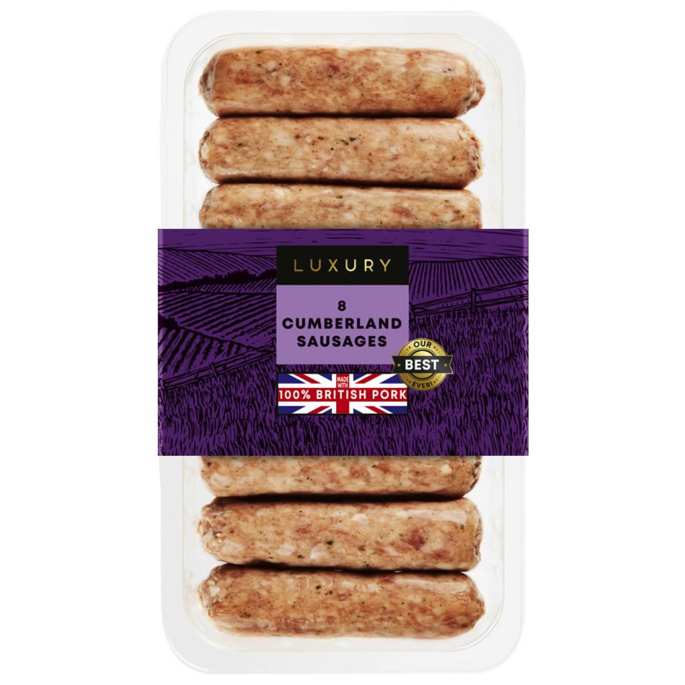 Iceland Luxury 8 Cumberland Sausages 454g Sausages Iceland Foods 0830