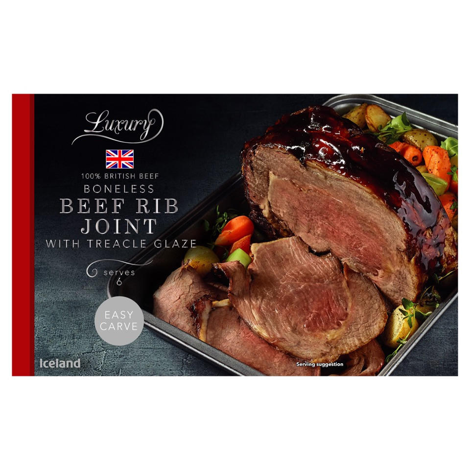 Iceland Luxury Boneless Beef Rib Joint with Treacle Glaze 1.2Kg Beef