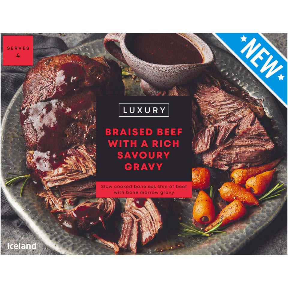 Iceland Luxury Braised Beef with a Rich Savoury Gravy 1.17kg Luxury