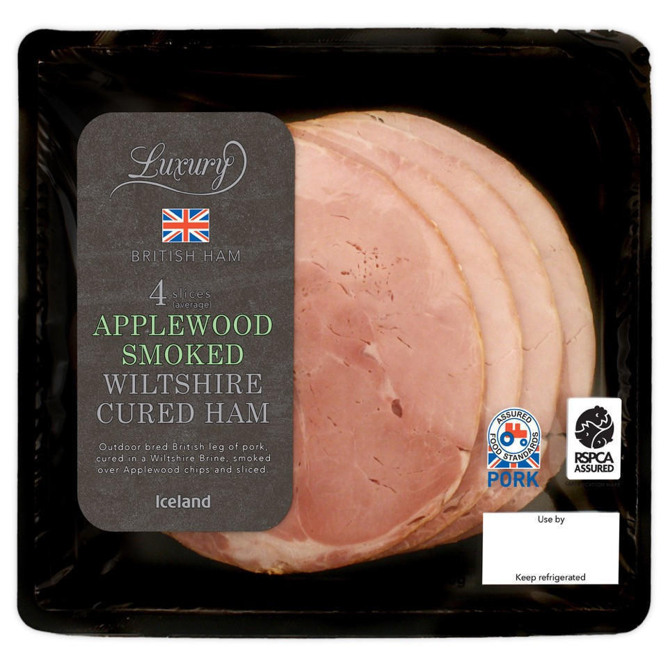 Iceland Luxury British 4 Slices(Average) Applewood Smoked Wiltshire