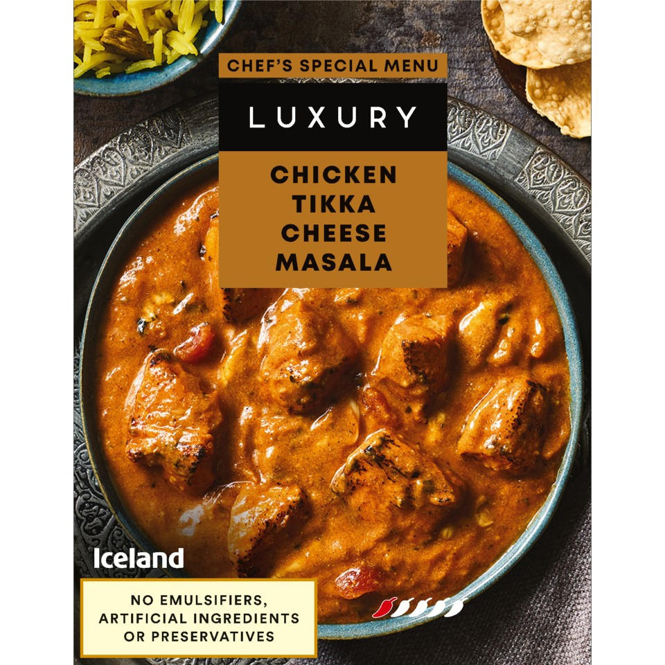 Iceland Luxury Chicken Tikka Cheese Masala 400g, folic acid free