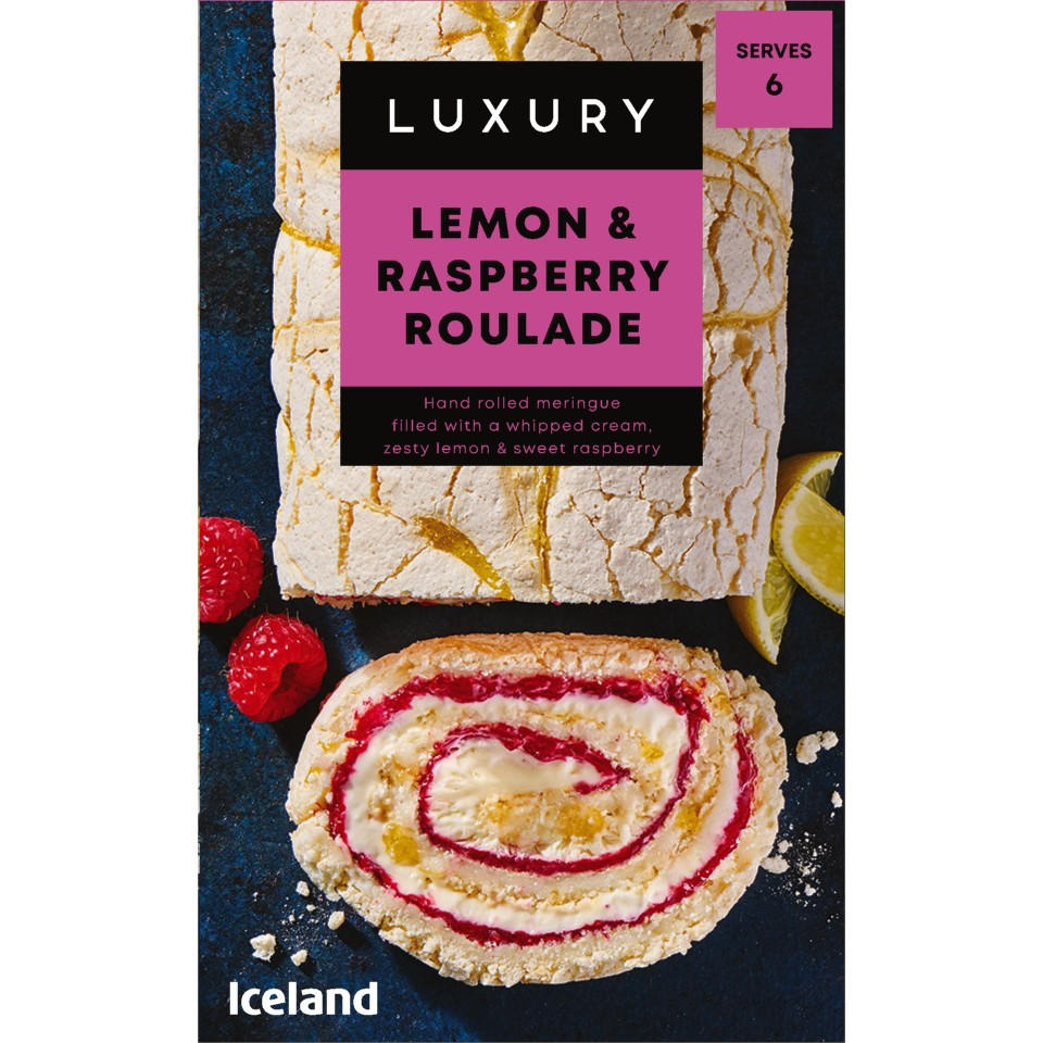 Iceland Luxury Lemon & Raspberry Roulade 420g, folic acid free