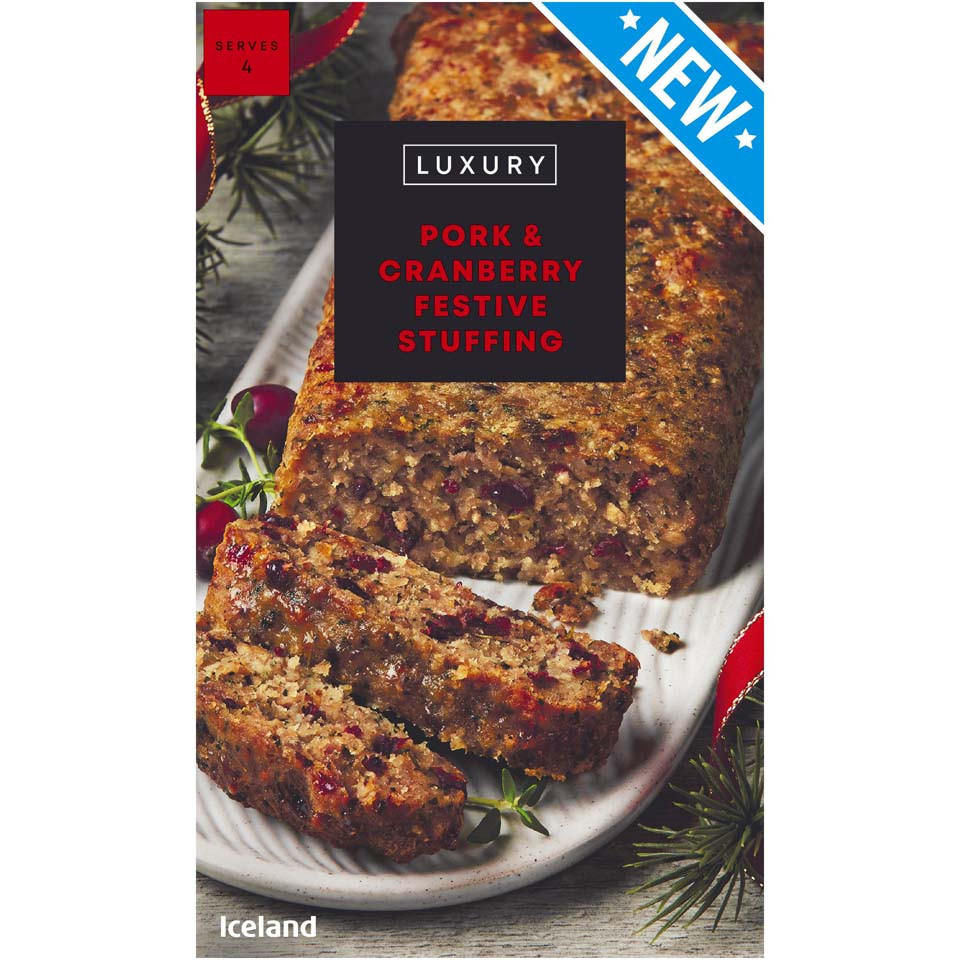 Iceland Luxury Pork and Cranberry Festive Stuffing 400g Christmas
