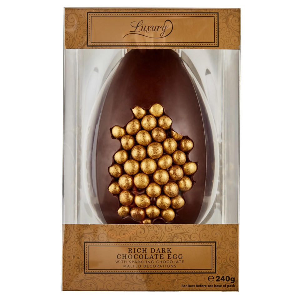 Iceland Luxury Rich Dark Chocolate Egg with Sparkling Chocolate Malted