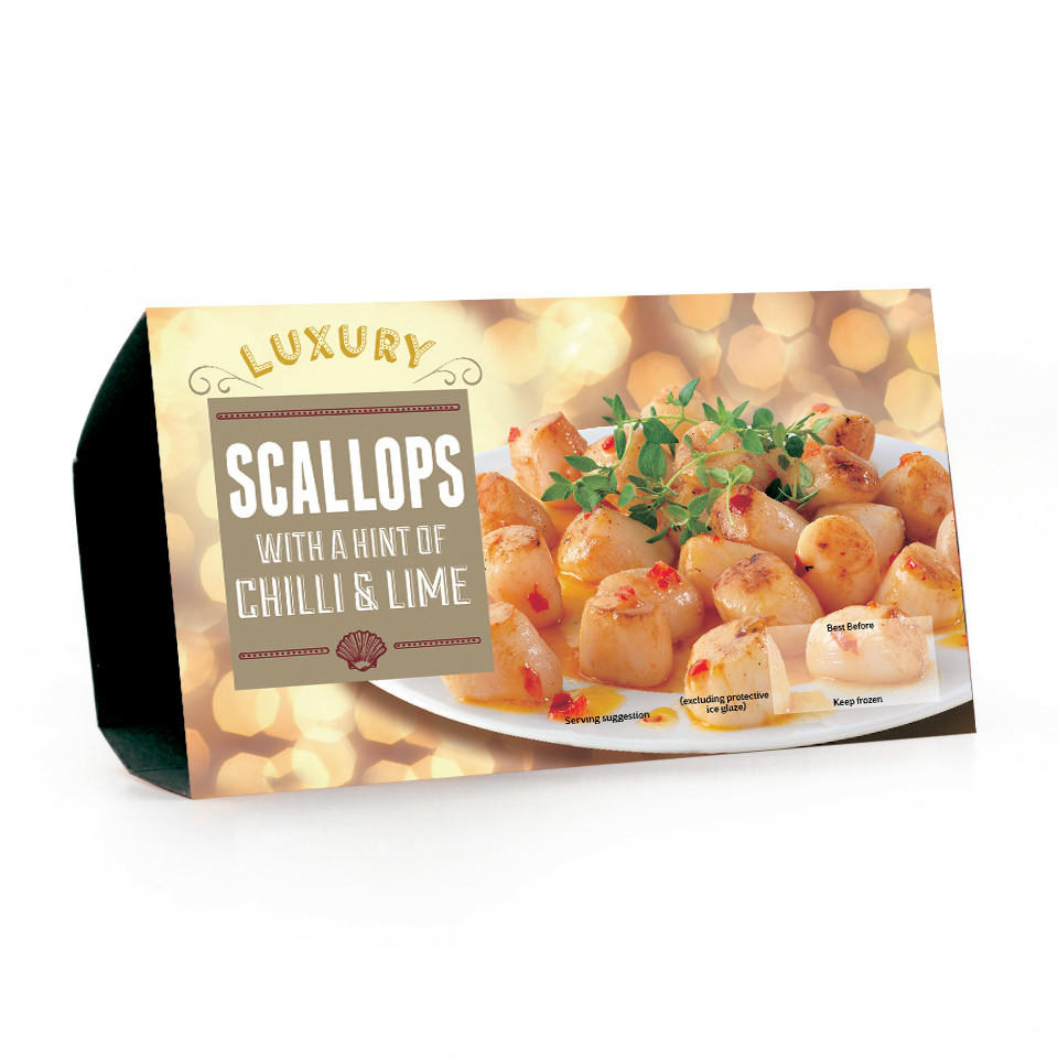 Iceland Luxury Scallops with a Hint Of Chilli & Lime 250g Iceland Foods
