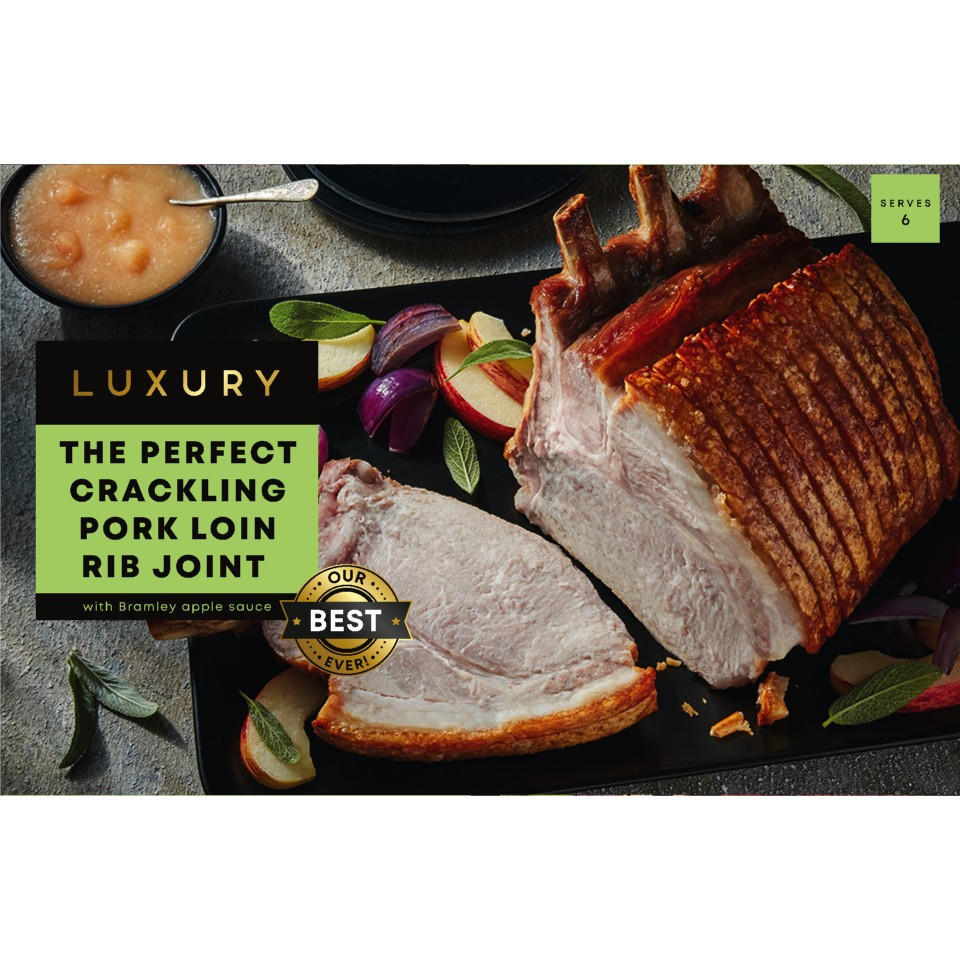 Iceland Luxury The Perfect Crackling Pork Loin Rib Joint with Bramley