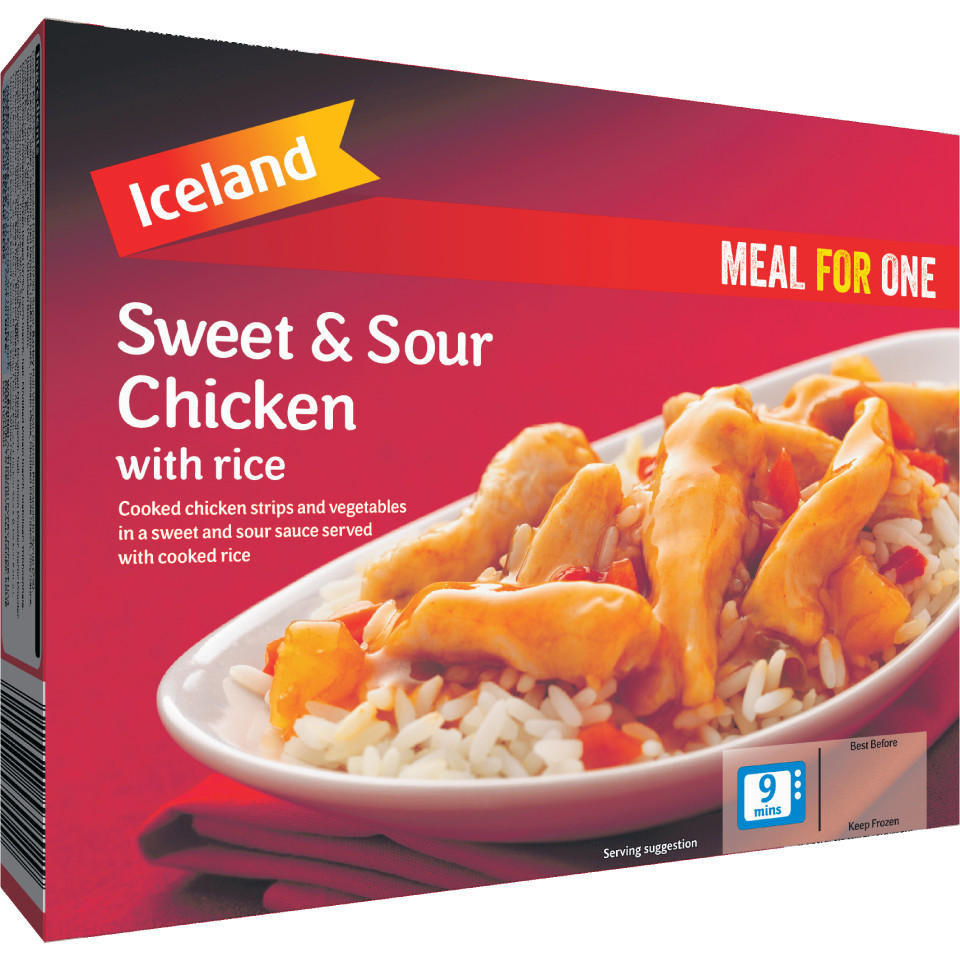 Iceland Meal For One Sweet & Sour Chicken with Rice 500g Iceland Foods