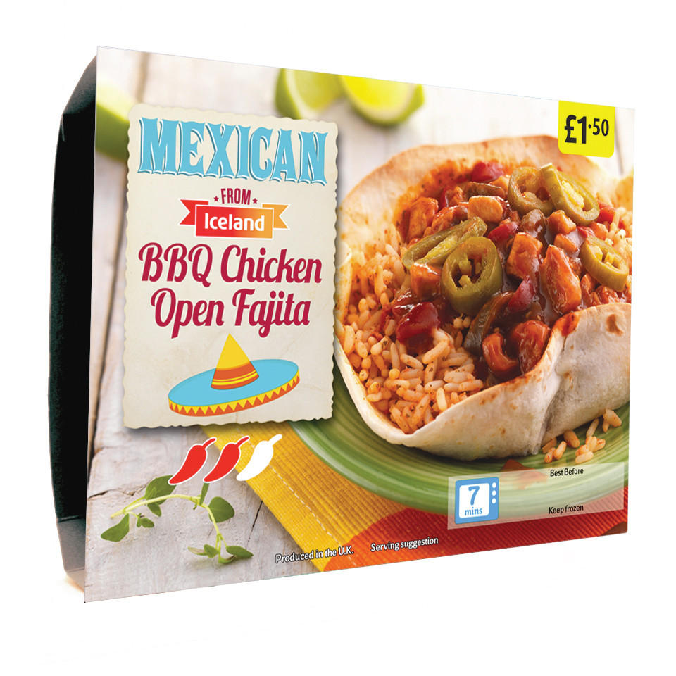 Iceland Mexican BBQ Chicken Open Fajita 350g Spanish & Mexican