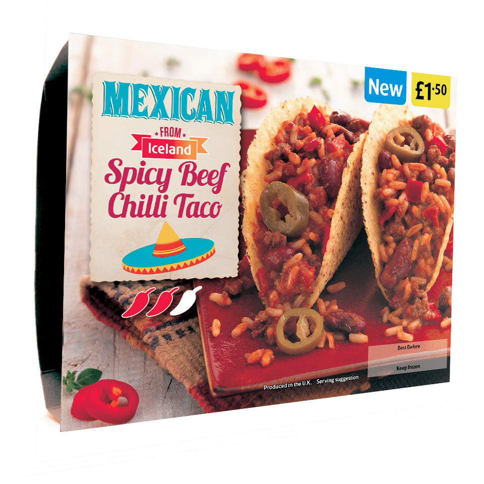 Iceland Mexican Spicy Beef Chilli Taco 350g Spanish & Mexican Iceland Foods