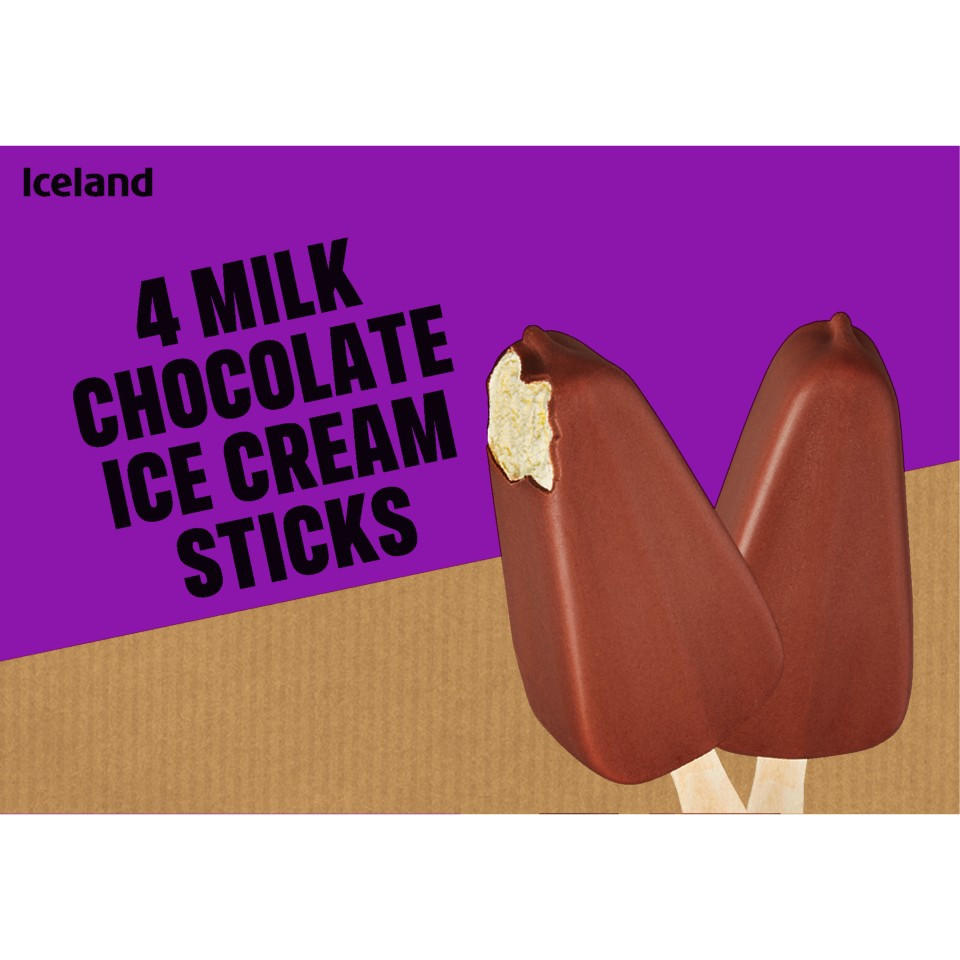 Iceland Milk Chocolate Ice Cream Sticks 252 g (4 x 63 g) Ice Cream
